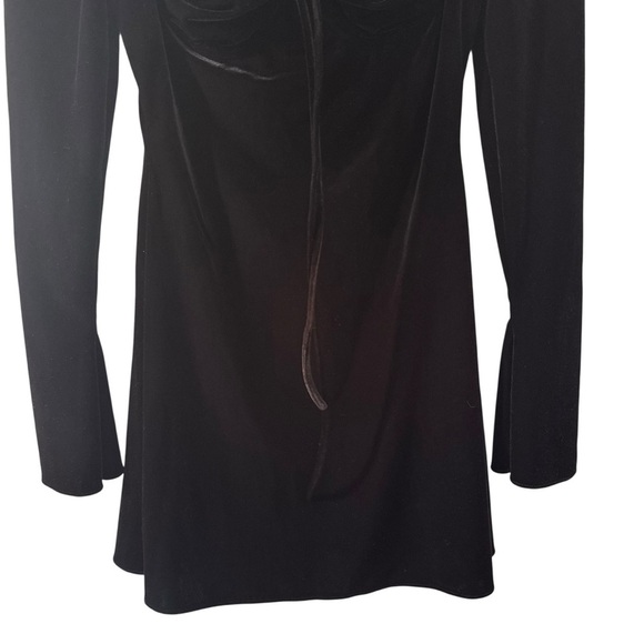 NWT House of CB Babydoll Georgette Halter Mini Dress Black Velvet Size Small - Picture 11 of 16